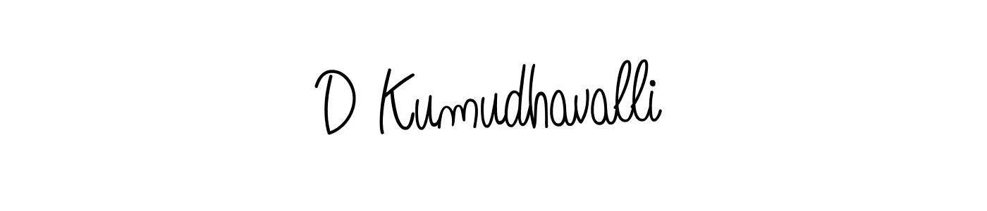 Design your own signature with our free online signature maker. With this signature software, you can create a handwritten (Angelique-Rose-font-FFP) signature for name D Kumudhavalli. D Kumudhavalli signature style 5 images and pictures png