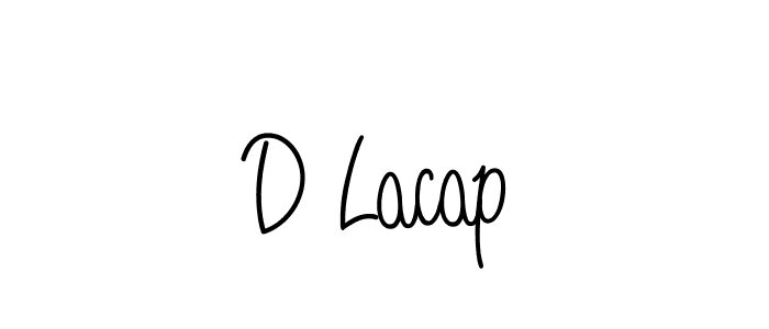 Make a beautiful signature design for name D Lacap. With this signature (Angelique-Rose-font-FFP) style, you can create a handwritten signature for free. D Lacap signature style 5 images and pictures png