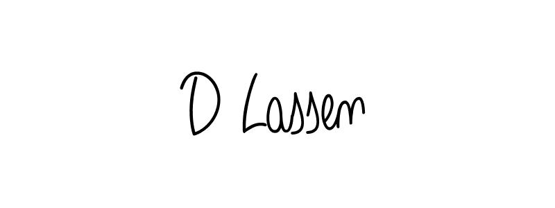 D Lassen stylish signature style. Best Handwritten Sign (Angelique-Rose-font-FFP) for my name. Handwritten Signature Collection Ideas for my name D Lassen. D Lassen signature style 5 images and pictures png