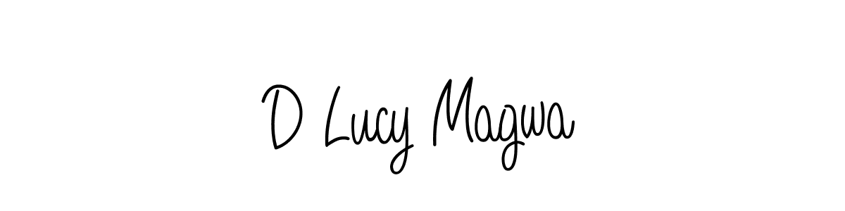 Design your own signature with our free online signature maker. With this signature software, you can create a handwritten (Angelique-Rose-font-FFP) signature for name D Lucy Magwa. D Lucy Magwa signature style 5 images and pictures png