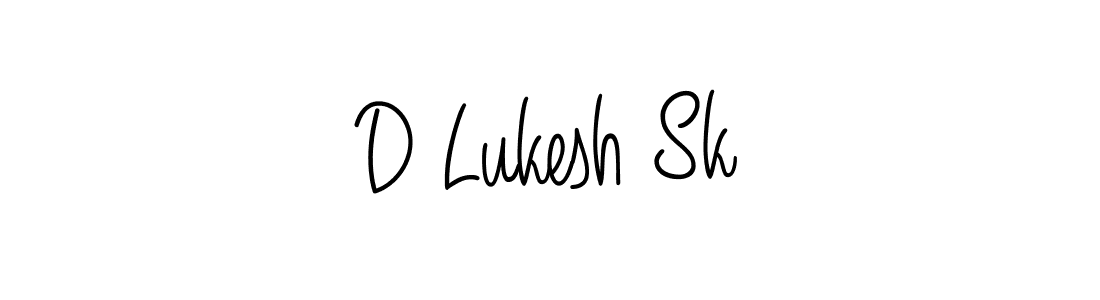 Also we have D Lukesh Sk name is the best signature style. Create professional handwritten signature collection using Angelique-Rose-font-FFP autograph style. D Lukesh Sk signature style 5 images and pictures png