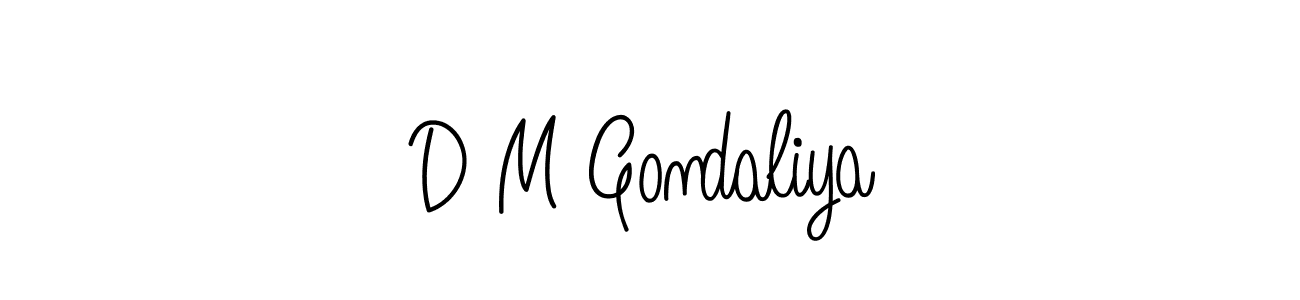 Make a short D M Gondaliya signature style. Manage your documents anywhere anytime using Angelique-Rose-font-FFP. Create and add eSignatures, submit forms, share and send files easily. D M Gondaliya signature style 5 images and pictures png