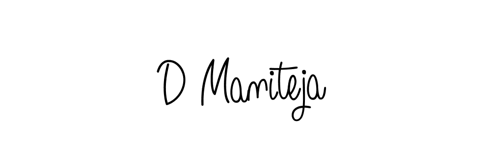 Use a signature maker to create a handwritten signature online. With this signature software, you can design (Angelique-Rose-font-FFP) your own signature for name D Maniteja. D Maniteja signature style 5 images and pictures png