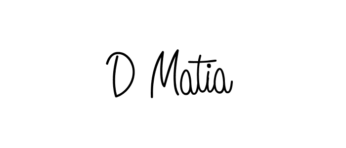 How to make D Matia name signature. Use Angelique-Rose-font-FFP style for creating short signs online. This is the latest handwritten sign. D Matia signature style 5 images and pictures png