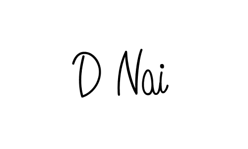 D Nai stylish signature style. Best Handwritten Sign (Angelique-Rose-font-FFP) for my name. Handwritten Signature Collection Ideas for my name D Nai. D Nai signature style 5 images and pictures png