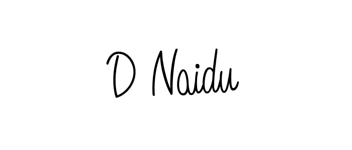 Make a beautiful signature design for name D Naidu. With this signature (Angelique-Rose-font-FFP) style, you can create a handwritten signature for free. D Naidu signature style 5 images and pictures png