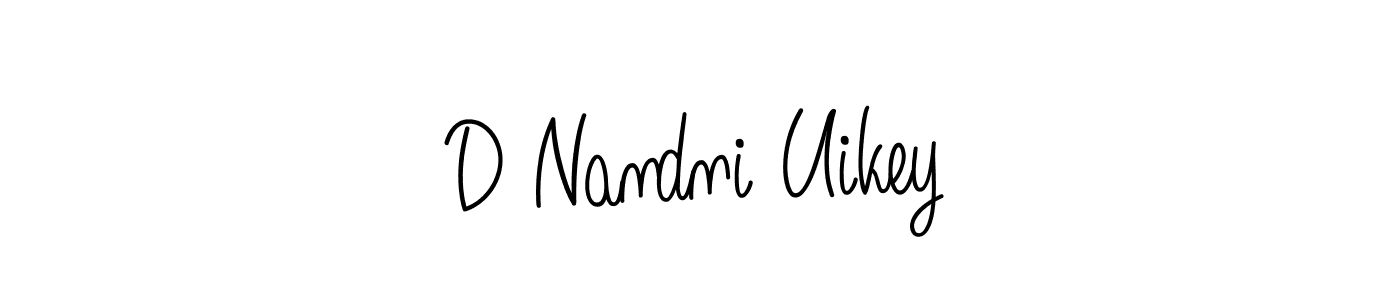 Use a signature maker to create a handwritten signature online. With this signature software, you can design (Angelique-Rose-font-FFP) your own signature for name D Nandni Uikey. D Nandni Uikey signature style 5 images and pictures png