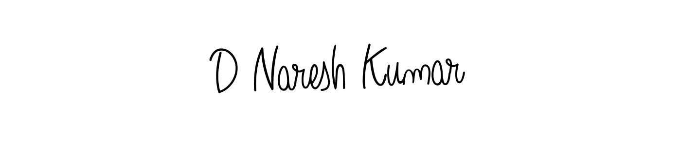 Design your own signature with our free online signature maker. With this signature software, you can create a handwritten (Angelique-Rose-font-FFP) signature for name D Naresh Kumar. D Naresh Kumar signature style 5 images and pictures png