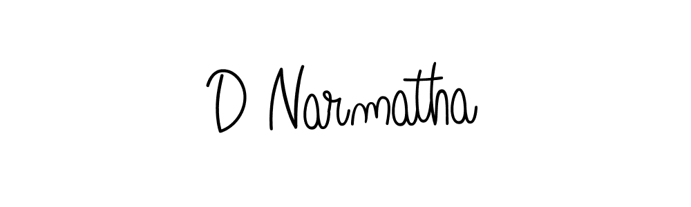 How to make D Narmatha name signature. Use Angelique-Rose-font-FFP style for creating short signs online. This is the latest handwritten sign. D Narmatha signature style 5 images and pictures png