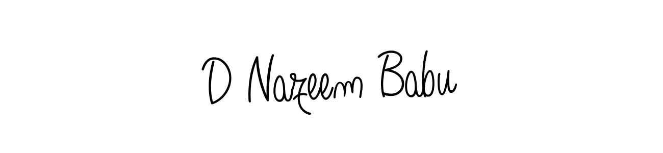 How to make D Nazeem Babu signature? Angelique-Rose-font-FFP is a professional autograph style. Create handwritten signature for D Nazeem Babu name. D Nazeem Babu signature style 5 images and pictures png