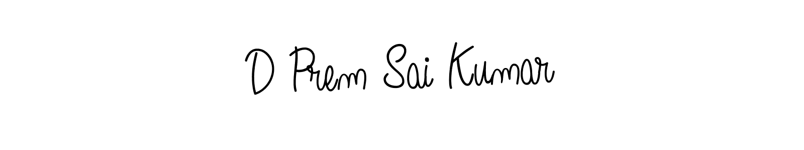 Use a signature maker to create a handwritten signature online. With this signature software, you can design (Angelique-Rose-font-FFP) your own signature for name D Prem Sai Kumar. D Prem Sai Kumar signature style 5 images and pictures png
