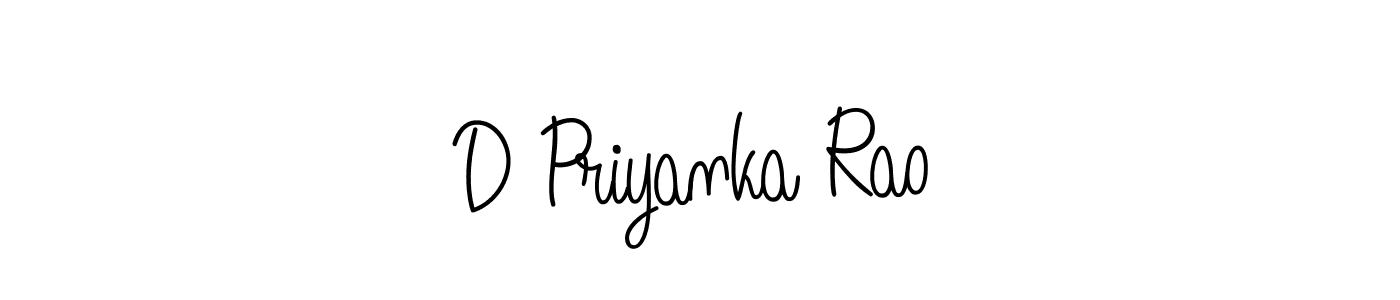 How to make D Priyanka Rao name signature. Use Angelique-Rose-font-FFP style for creating short signs online. This is the latest handwritten sign. D Priyanka Rao signature style 5 images and pictures png