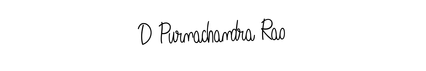 You should practise on your own different ways (Angelique-Rose-font-FFP) to write your name (D Purnachandra Rao) in signature. don't let someone else do it for you. D Purnachandra Rao signature style 5 images and pictures png