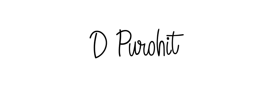 Create a beautiful signature design for name D Purohit. With this signature (Angelique-Rose-font-FFP) fonts, you can make a handwritten signature for free. D Purohit signature style 5 images and pictures png