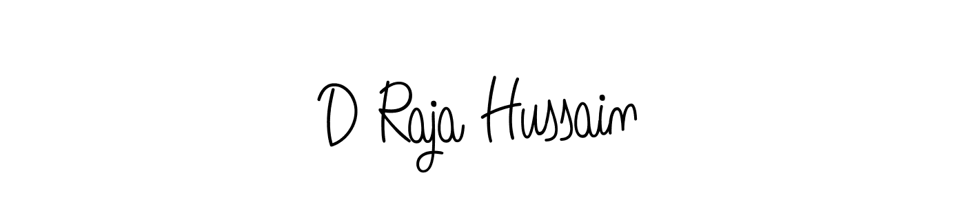 Make a beautiful signature design for name D Raja Hussain. With this signature (Angelique-Rose-font-FFP) style, you can create a handwritten signature for free. D Raja Hussain signature style 5 images and pictures png