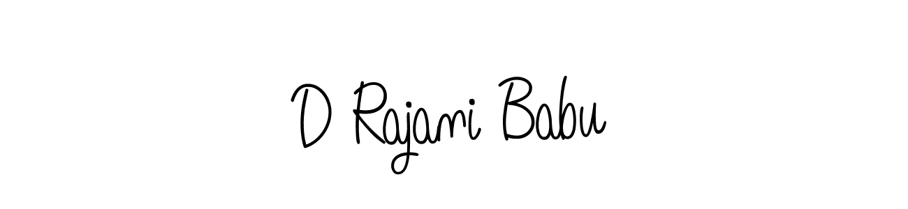 You should practise on your own different ways (Angelique-Rose-font-FFP) to write your name (D Rajani Babu) in signature. don't let someone else do it for you. D Rajani Babu signature style 5 images and pictures png