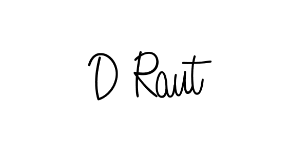 How to make D Raut name signature. Use Angelique-Rose-font-FFP style for creating short signs online. This is the latest handwritten sign. D Raut signature style 5 images and pictures png