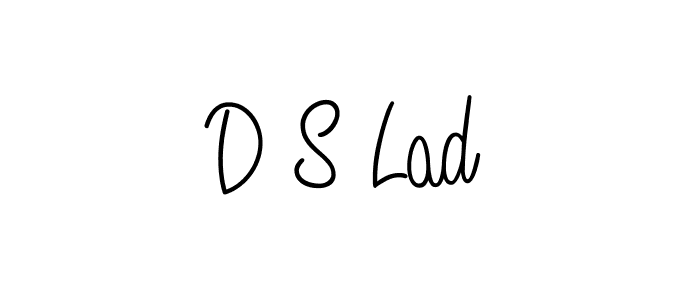 How to make D S Lad name signature. Use Angelique-Rose-font-FFP style for creating short signs online. This is the latest handwritten sign. D S Lad signature style 5 images and pictures png