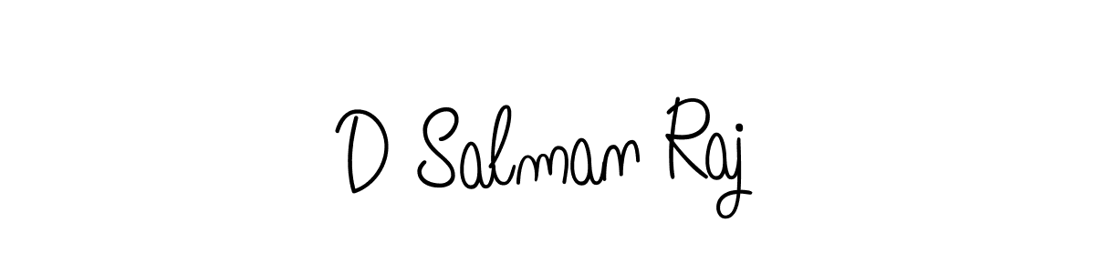 Use a signature maker to create a handwritten signature online. With this signature software, you can design (Angelique-Rose-font-FFP) your own signature for name D Salman Raj. D Salman Raj signature style 5 images and pictures png