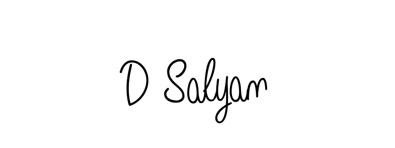 Design your own signature with our free online signature maker. With this signature software, you can create a handwritten (Angelique-Rose-font-FFP) signature for name D Salyan. D Salyan signature style 5 images and pictures png