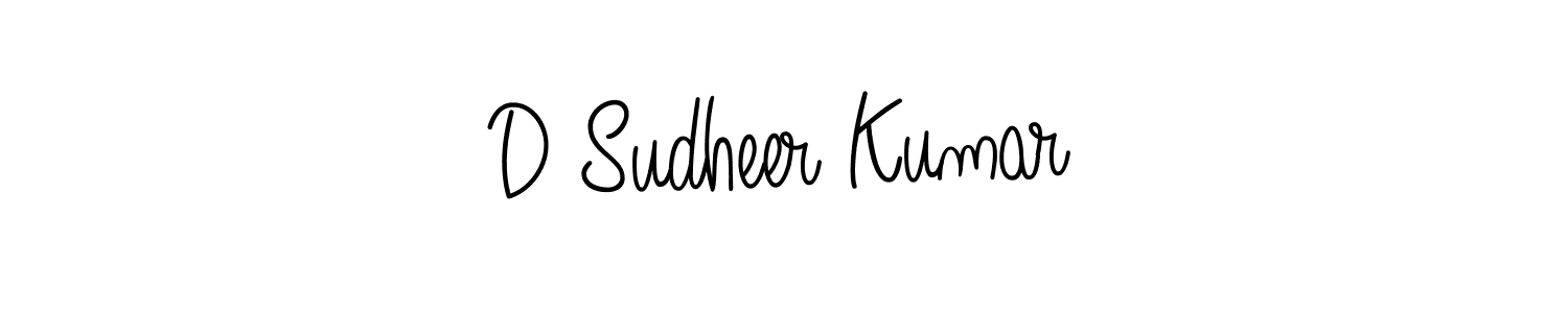 You should practise on your own different ways (Angelique-Rose-font-FFP) to write your name (D Sudheer Kumar) in signature. don't let someone else do it for you. D Sudheer Kumar signature style 5 images and pictures png