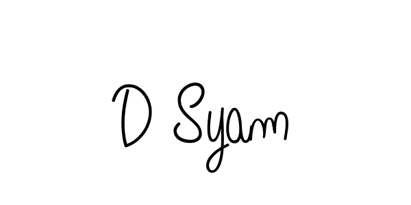 Design your own signature with our free online signature maker. With this signature software, you can create a handwritten (Angelique-Rose-font-FFP) signature for name D Syam. D Syam signature style 5 images and pictures png
