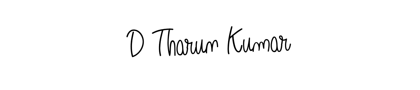 You should practise on your own different ways (Angelique-Rose-font-FFP) to write your name (D Tharun Kumar) in signature. don't let someone else do it for you. D Tharun Kumar signature style 5 images and pictures png