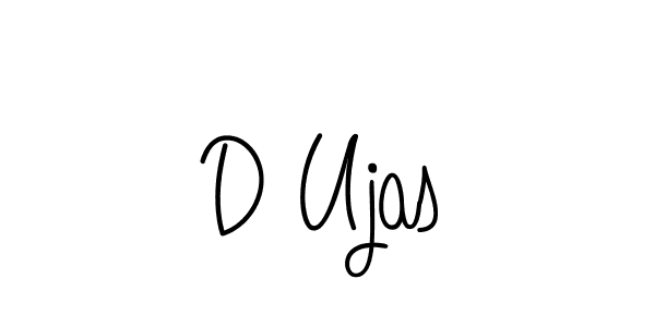 Make a beautiful signature design for name D Ujas. With this signature (Angelique-Rose-font-FFP) style, you can create a handwritten signature for free. D Ujas signature style 5 images and pictures png