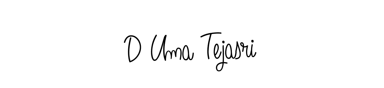 The best way (Angelique-Rose-font-FFP) to make a short signature is to pick only two or three words in your name. The name D Uma Tejasri include a total of six letters. For converting this name. D Uma Tejasri signature style 5 images and pictures png