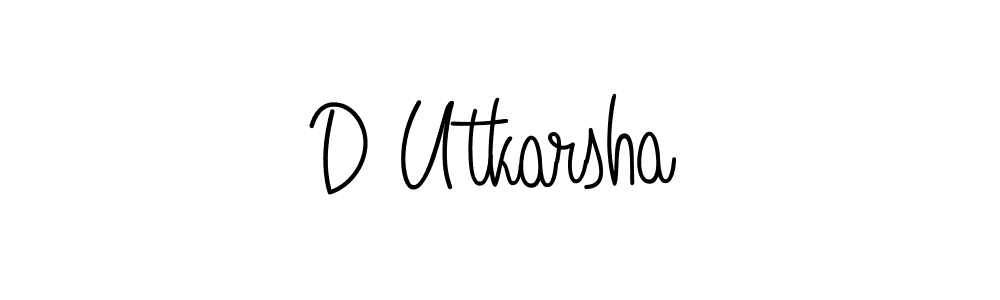 Use a signature maker to create a handwritten signature online. With this signature software, you can design (Angelique-Rose-font-FFP) your own signature for name D Utkarsha. D Utkarsha signature style 5 images and pictures png