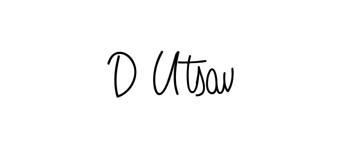 How to make D Utsav name signature. Use Angelique-Rose-font-FFP style for creating short signs online. This is the latest handwritten sign. D Utsav signature style 5 images and pictures png