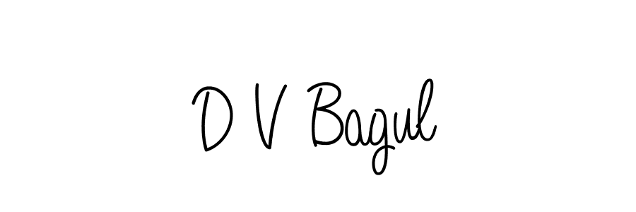 The best way (Angelique-Rose-font-FFP) to make a short signature is to pick only two or three words in your name. The name D V Bagul include a total of six letters. For converting this name. D V Bagul signature style 5 images and pictures png
