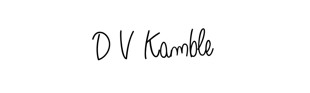 How to make D V Kamble name signature. Use Angelique-Rose-font-FFP style for creating short signs online. This is the latest handwritten sign. D V Kamble signature style 5 images and pictures png