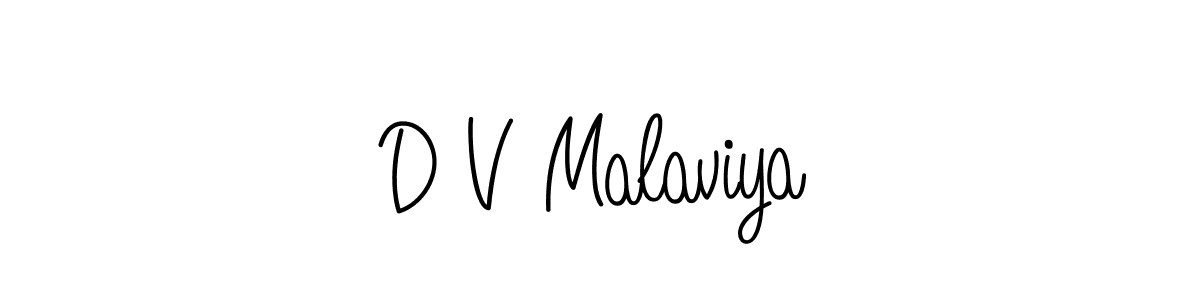 Also we have D V Malaviya name is the best signature style. Create professional handwritten signature collection using Angelique-Rose-font-FFP autograph style. D V Malaviya signature style 5 images and pictures png