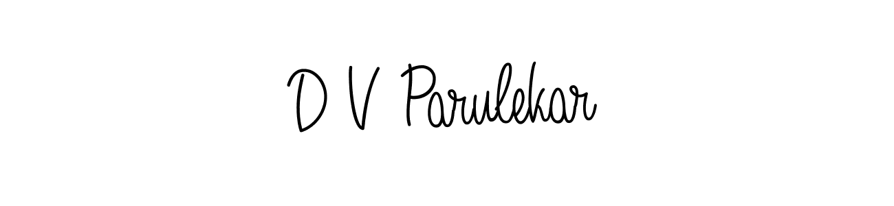 The best way (Angelique-Rose-font-FFP) to make a short signature is to pick only two or three words in your name. The name D V Parulekar include a total of six letters. For converting this name. D V Parulekar signature style 5 images and pictures png