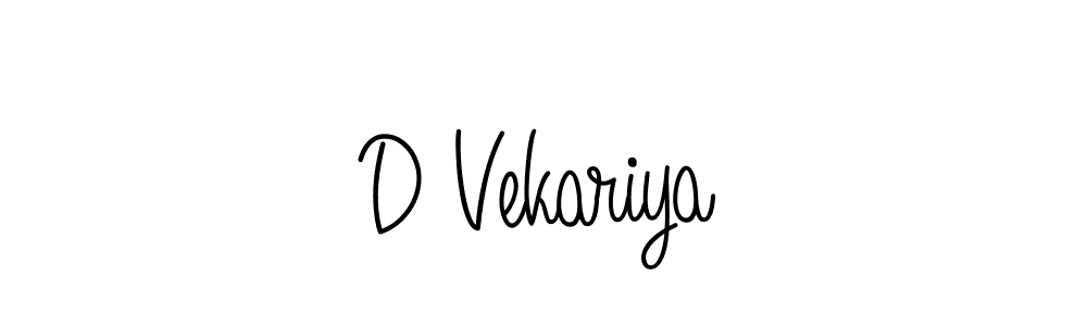 How to make D Vekariya name signature. Use Angelique-Rose-font-FFP style for creating short signs online. This is the latest handwritten sign. D Vekariya signature style 5 images and pictures png