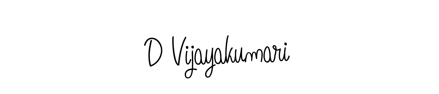 The best way (Angelique-Rose-font-FFP) to make a short signature is to pick only two or three words in your name. The name D Vijayakumari include a total of six letters. For converting this name. D Vijayakumari signature style 5 images and pictures png