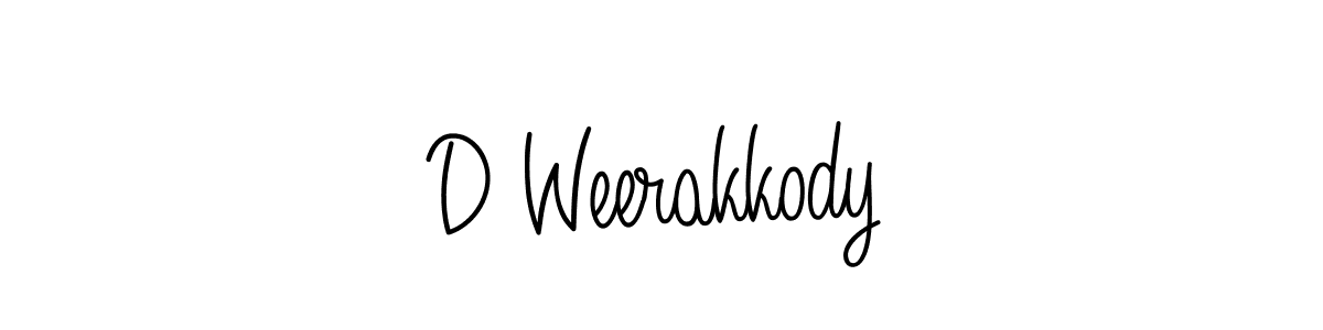 Also we have D Weerakkody name is the best signature style. Create professional handwritten signature collection using Angelique-Rose-font-FFP autograph style. D Weerakkody signature style 5 images and pictures png