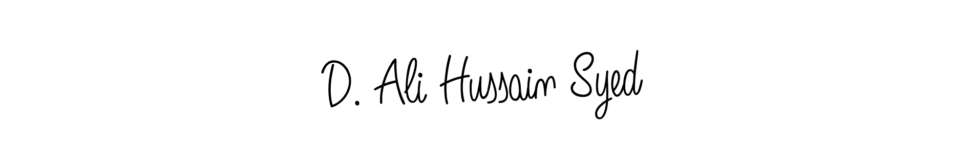 You should practise on your own different ways (Angelique-Rose-font-FFP) to write your name (D. Ali Hussain Syed) in signature. don't let someone else do it for you. D. Ali Hussain Syed signature style 5 images and pictures png