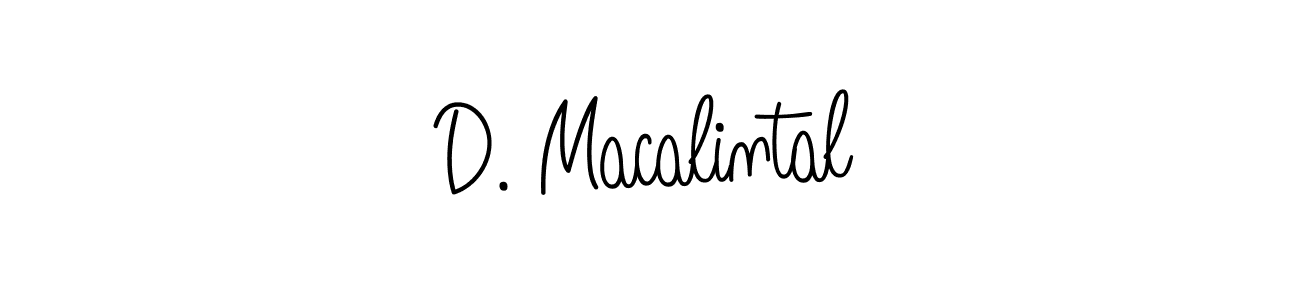 Use a signature maker to create a handwritten signature online. With this signature software, you can design (Angelique-Rose-font-FFP) your own signature for name D. Macalintal. D. Macalintal signature style 5 images and pictures png