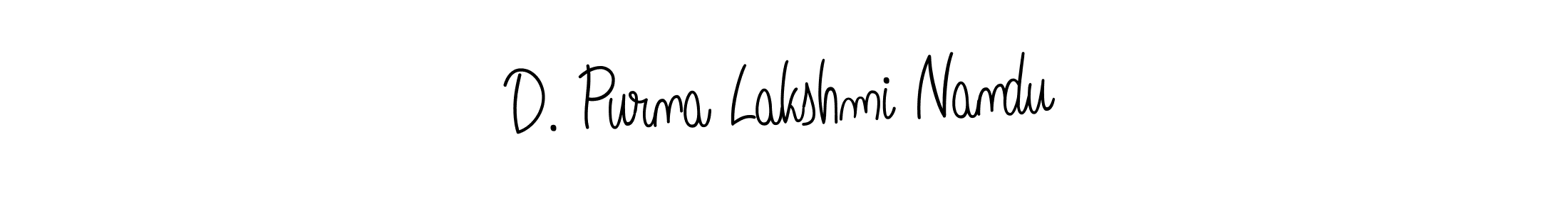 Design your own signature with our free online signature maker. With this signature software, you can create a handwritten (Angelique-Rose-font-FFP) signature for name D. Purna Lakshmi Nandu. D. Purna Lakshmi Nandu signature style 5 images and pictures png