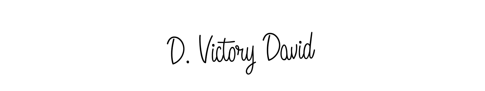 How to make D. Victory David name signature. Use Angelique-Rose-font-FFP style for creating short signs online. This is the latest handwritten sign. D. Victory David signature style 5 images and pictures png