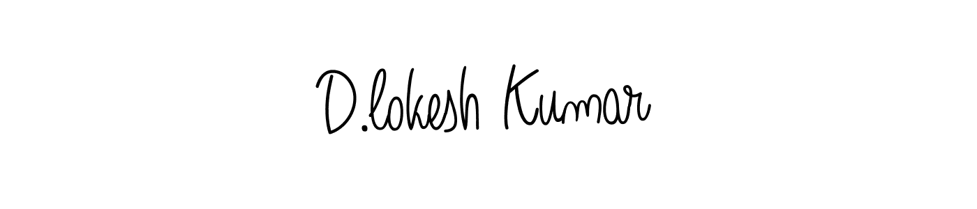 You should practise on your own different ways (Angelique-Rose-font-FFP) to write your name (D.lokesh Kumar) in signature. don't let someone else do it for you. D.lokesh Kumar signature style 5 images and pictures png