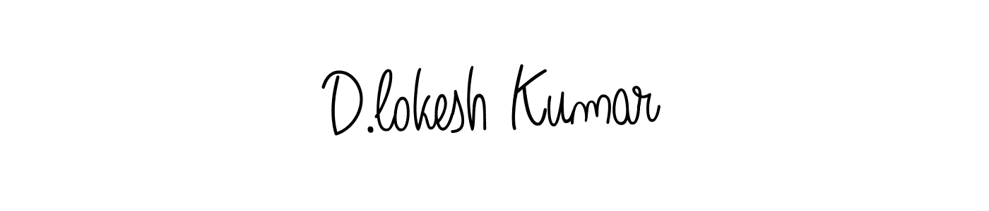 You should practise on your own different ways (Angelique-Rose-font-FFP) to write your name (D.lokesh Kumar) in signature. don't let someone else do it for you. D.lokesh Kumar signature style 5 images and pictures png