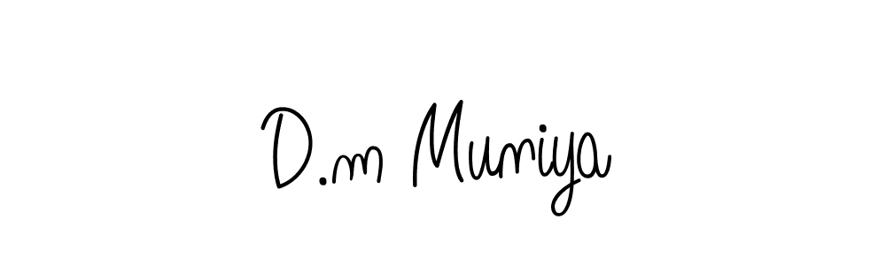 D.m Muniya stylish signature style. Best Handwritten Sign (Angelique-Rose-font-FFP) for my name. Handwritten Signature Collection Ideas for my name D.m Muniya. D.m Muniya signature style 5 images and pictures png