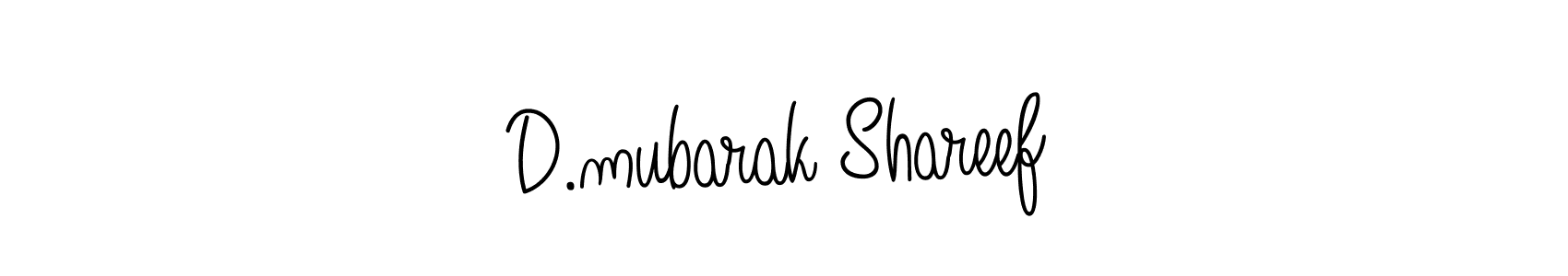 You should practise on your own different ways (Angelique-Rose-font-FFP) to write your name (D.mubarak Shareef) in signature. don't let someone else do it for you. D.mubarak Shareef signature style 5 images and pictures png