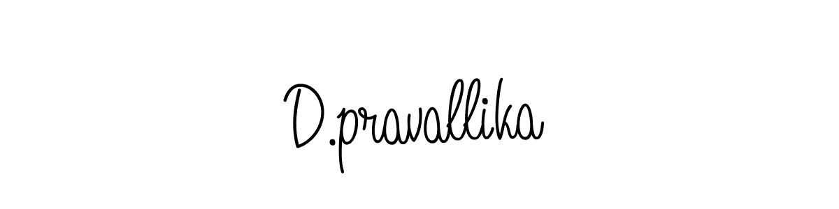 The best way (Angelique-Rose-font-FFP) to make a short signature is to pick only two or three words in your name. The name D.pravallika include a total of six letters. For converting this name. D.pravallika signature style 5 images and pictures png