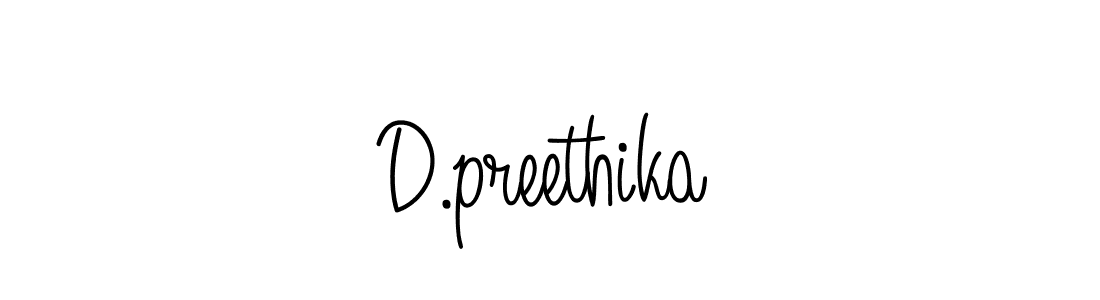 How to make D.preethika name signature. Use Angelique-Rose-font-FFP style for creating short signs online. This is the latest handwritten sign. D.preethika signature style 5 images and pictures png