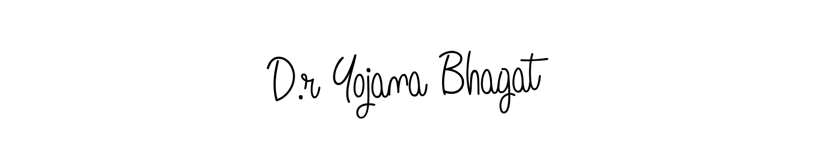 You should practise on your own different ways (Angelique-Rose-font-FFP) to write your name (D.r Yojana Bhagat) in signature. don't let someone else do it for you. D.r Yojana Bhagat signature style 5 images and pictures png