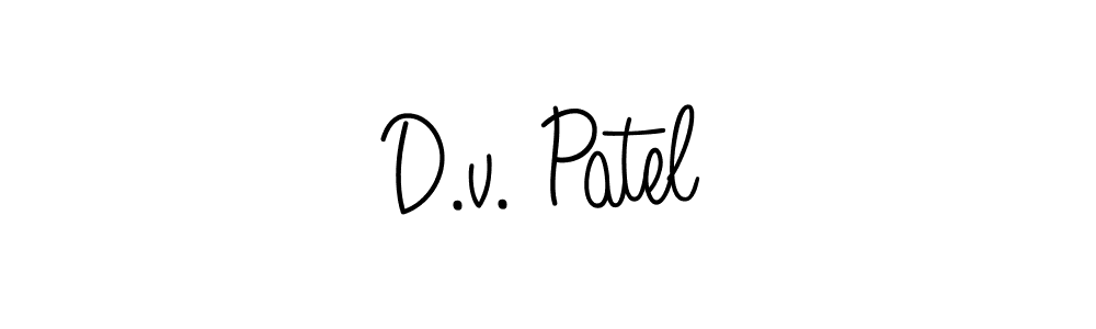 D.v. Patel stylish signature style. Best Handwritten Sign (Angelique-Rose-font-FFP) for my name. Handwritten Signature Collection Ideas for my name D.v. Patel. D.v. Patel signature style 5 images and pictures png